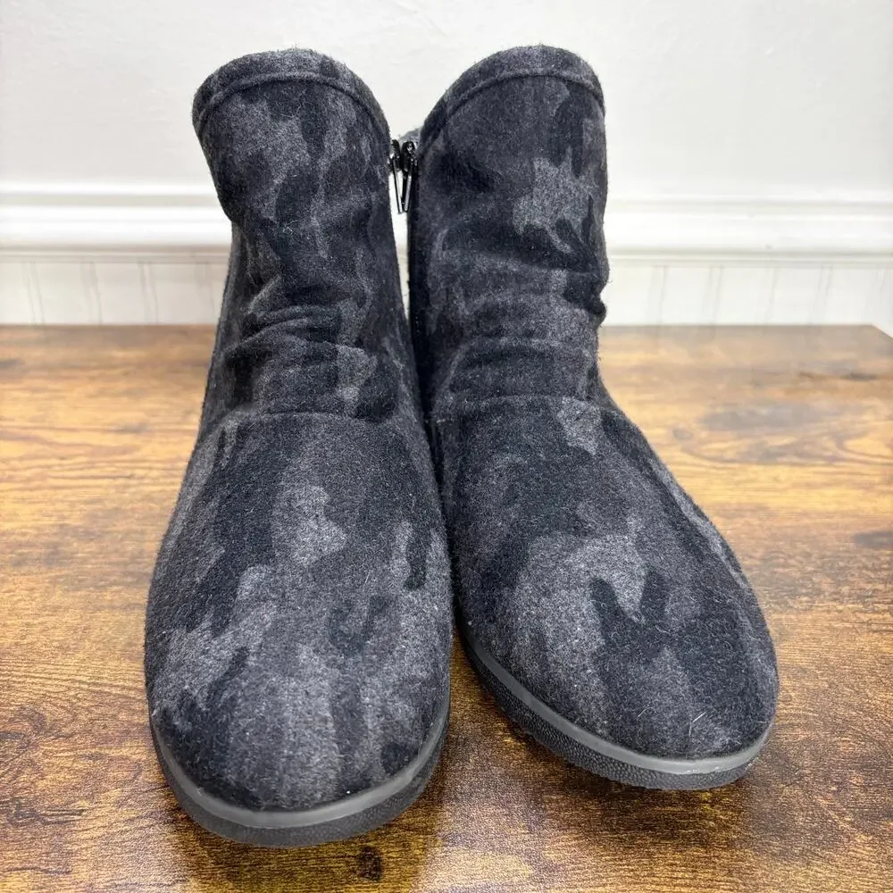 Soul by Naturalizer Size‎ 9.5 Wide Indie Ankle Boots Camo Water Repellent Fleece
